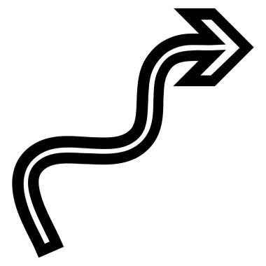 Kavisli ok kontur vektör simgesi