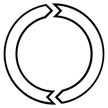 Döndürme daire kontur vektör simgesi