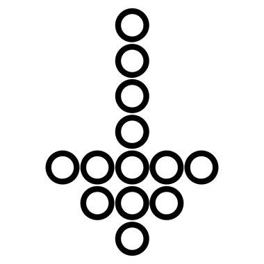 Yuvarlak kontur vektör simgesi aşağı ok