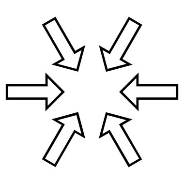 Basınç okları kontur vektör simgesi