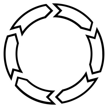 Döndürme daire ince çizgi vektör simgesi