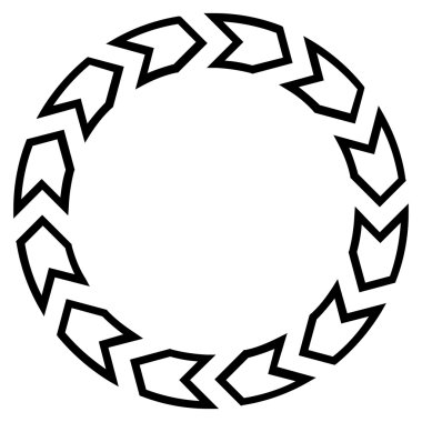 Döndürme daire kontur vektör simgesi