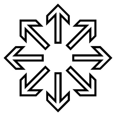 Oklar anahat vektör simge patlayabilir