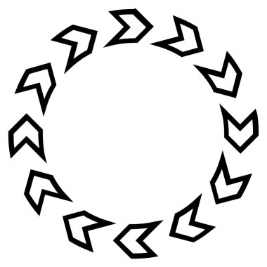 Döndürme yönünü kontur vektör simgesi