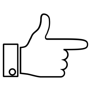 El işaretçisi sağ kontur vektör simgesi