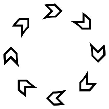 Döndürme yönünü ince çizgi vektör simgesi