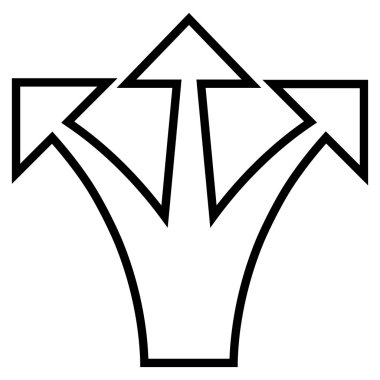 İnce çizgi vektör simge yukarı kavşak ok