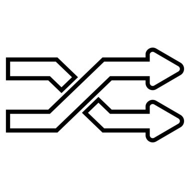 Okları yatay kontur vektör simge mix