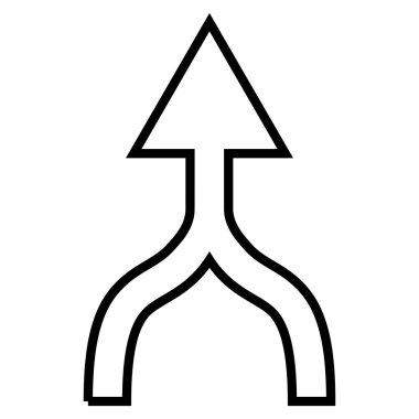 Kontur vektör simge yukarı ok birleştirme