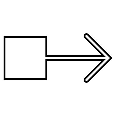 Çekme oku doğru anahat vektör simgesi