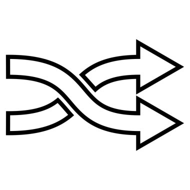 Okları yatay kontur vektör simge mix