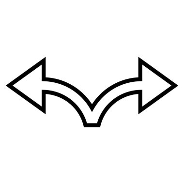 Bifurkasyon ok sol şu ince çizgi vektör simgesi