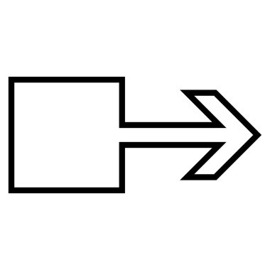 Çekme oku sağ kontur vektör simgesi