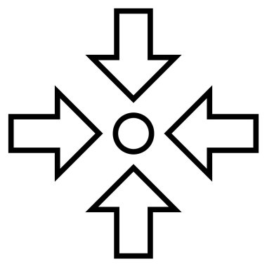 Basınç merkezi anahat vektör simgesi