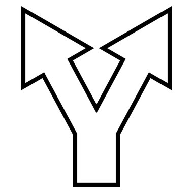 Kontur vektör simge yukarı kavşak ok