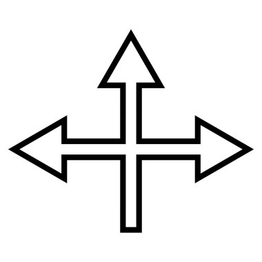 Kavşak okları satırı vektör simgesi ince