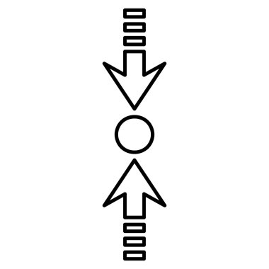 Basınç dikey anahat vektör simgesi