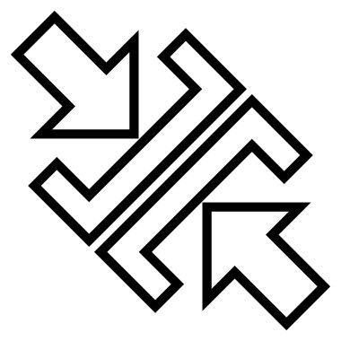 Basınç okları çapraz kontur vektör simgesi