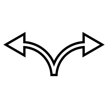 Ok sol doğru anahat vektör simgesi bölmek