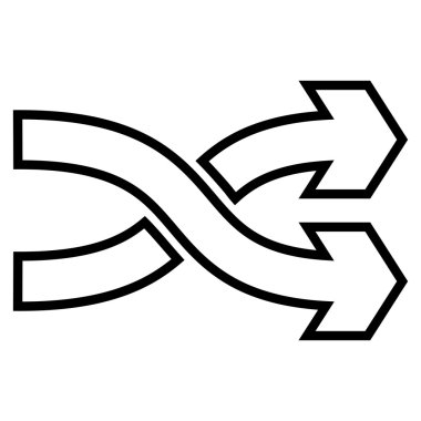 Okları yatay kontur vektör simge mix