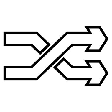 Okları yatay anahat vektör simge mix