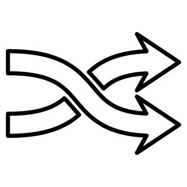 Okları yatay kontur vektör simge mix