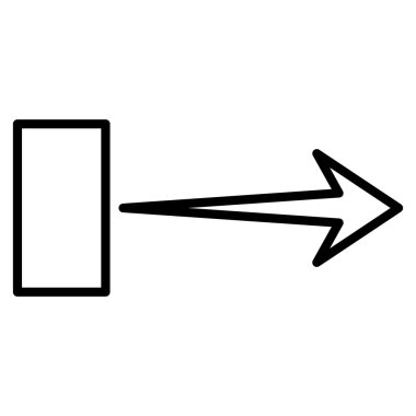 Çekme oku şu ince çizgi vektör simgesi