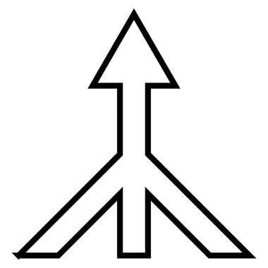 Kontur vektör simge yukarı ok birleştirme