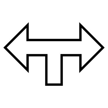 Kavşak ok sol şu ince çizgi vektör simgesi