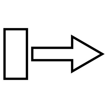 Çekme oku sağ kontur vektör simgesi