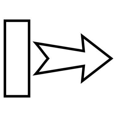 Çekme oku şu kontur vektör simgesi