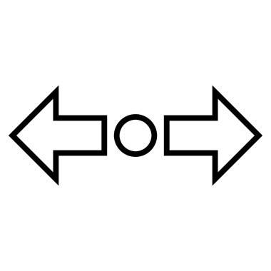 Okları yatay kontur vektör simgesini genişletin