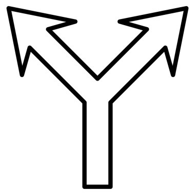 Kontur vektör simge yukarı çatallanma ok