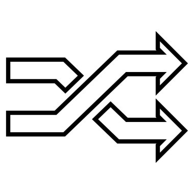 Okları yatay kontur vektör simge mix