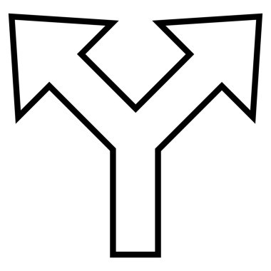 Sol çatallanma ok sağ kontur vektör simgesi