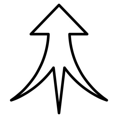 İnce çizgi vektör simge yukarı ok birleştirme