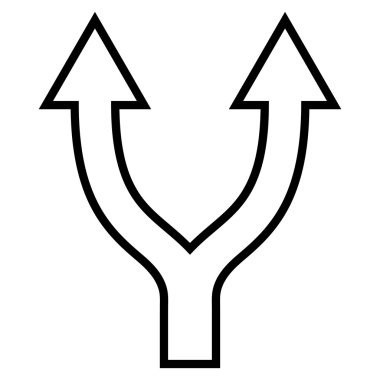 Kontur vektör simge yukarı çatallanma ok