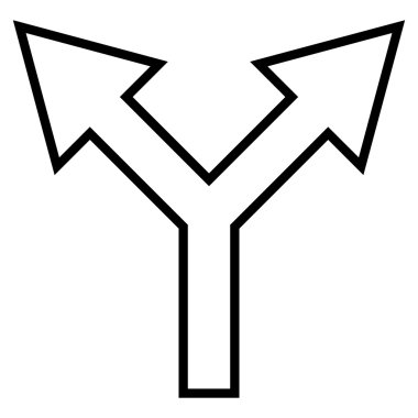 Kontur vektör simge yukarı kavşak ok