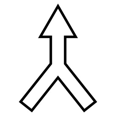 Kontur vektör simge yukarı ok bağlanmak