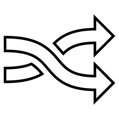 Okları yatay anahat vektör simge mix