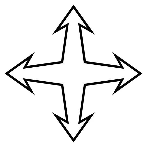 Arrows Persimpangan Ikon Vektor Outline - Stok Vektor