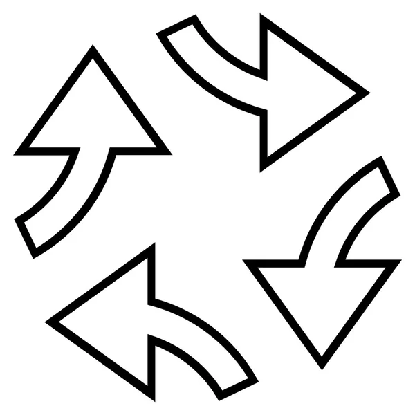 Kreisförmiger Austausch Pfeile dünne Linie Vektor Symbol — Stockvektor