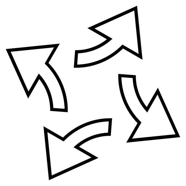 Icône de vecteur de contour de flèches d'échange circulaire — Image vectorielle