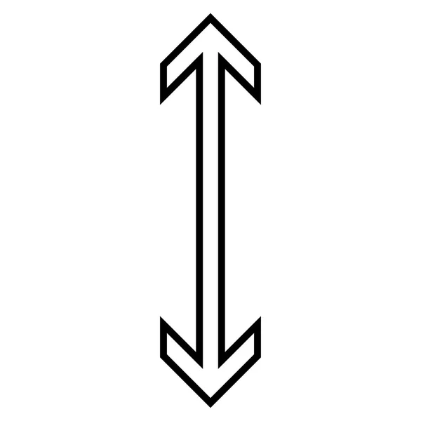 Значок вектора вертикального штриха стрелки — стоковый вектор