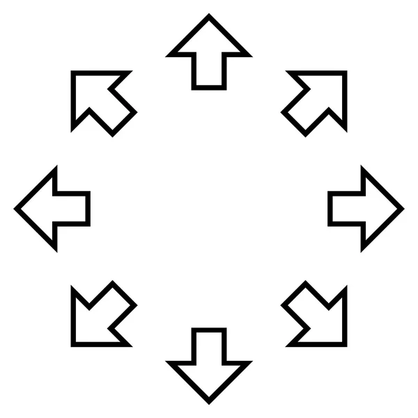 Радиальная икона "Тонкая линия стрел" — стоковый вектор