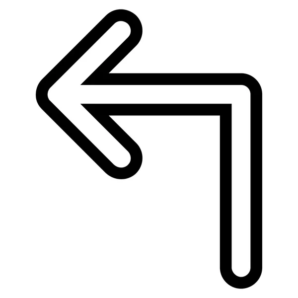 Gira a sinistra sottile linea icona vettoriale — Vettoriale Stock