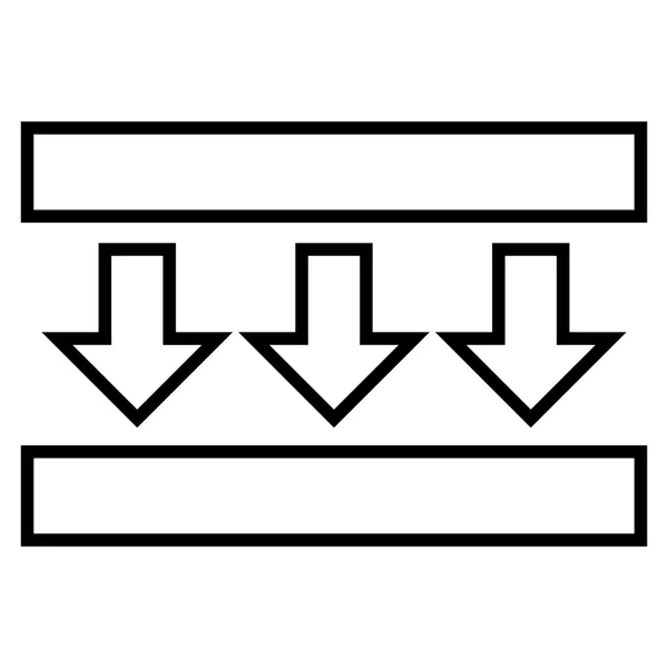 Presión abajo Esquema Vector Icono — Archivo Imágenes Vectoriales