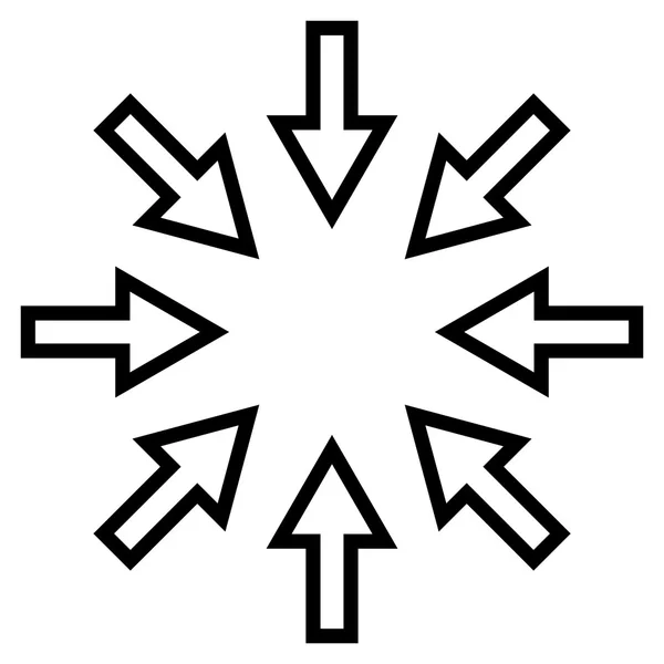 Flechas compactas línea delgada Vector icono — Vector de stock