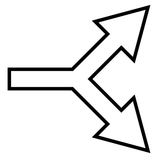 Kreuzungspfeil rechts umreißt Vektorsymbol — Stockvektor