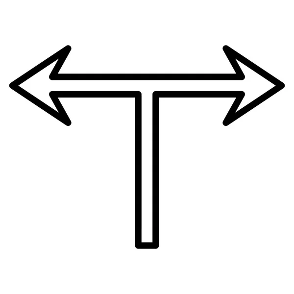 Diviser flèche gauche droite mince ligne vectorielle Icône — Image vectorielle